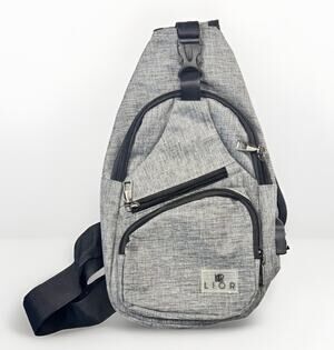 LIOR Sling Backpack USB Charging Port Gray Crossbody Chest Bag Daypack 1287